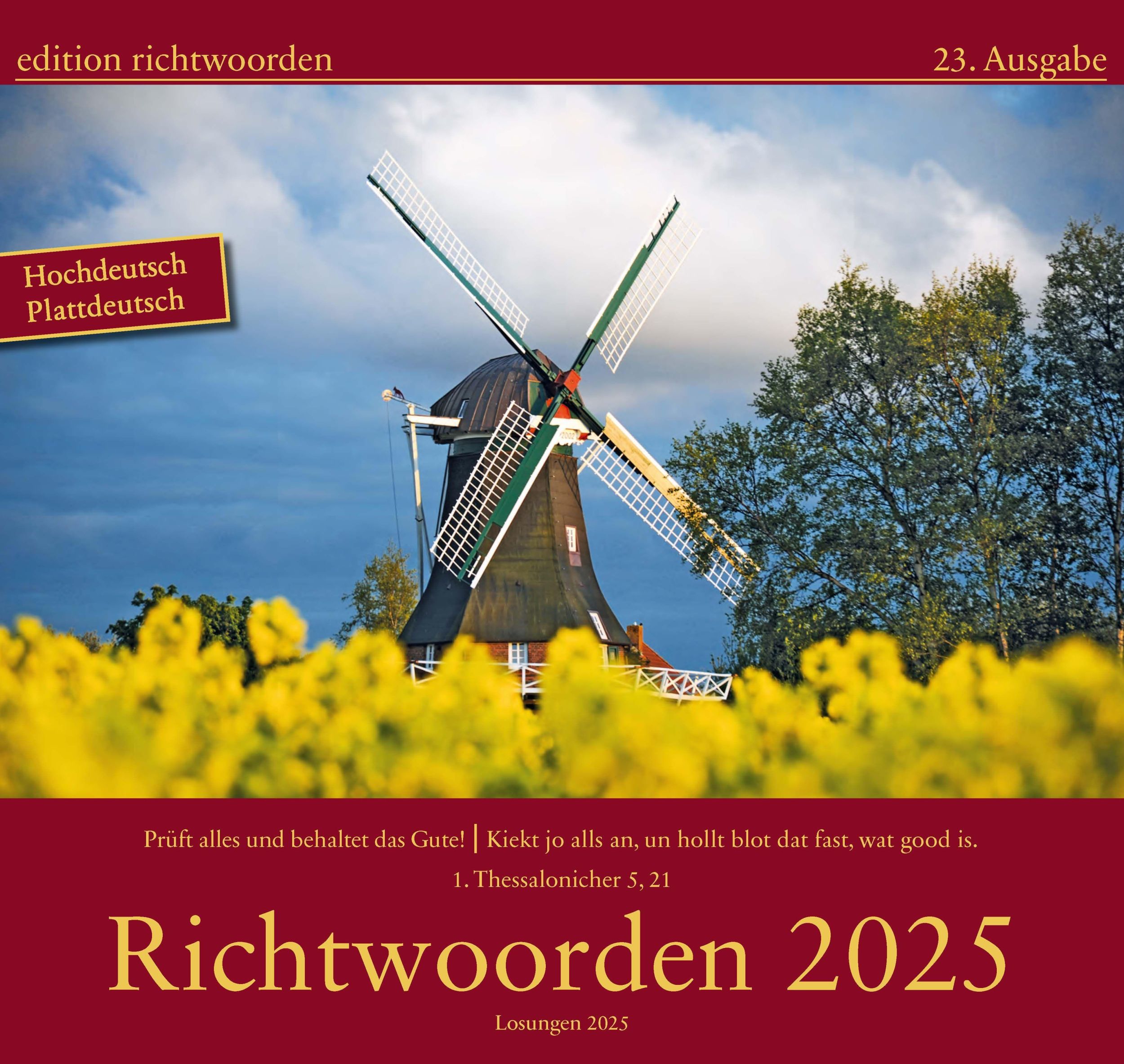 Cover: 9783910358119 | Richtwoorden Kalender 2025 | Hannelore Kroon | Taschenbuch | Deutsch