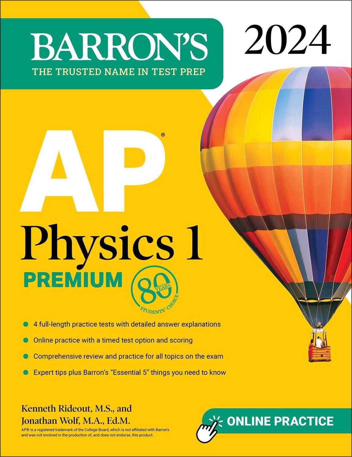 Cover: 9781506287935 | AP Physics 1 Premium, 2024: 4 Practice Tests + Comprehensive Review...