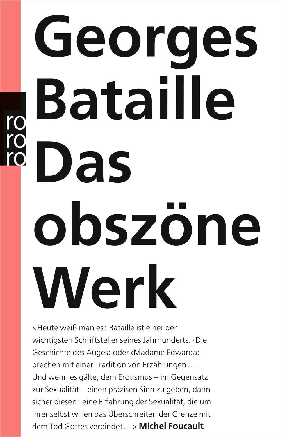 Cover: 9783499128936 | Das obszöne Werk | Georges Bataille | Taschenbuch | Deutsch | 2001