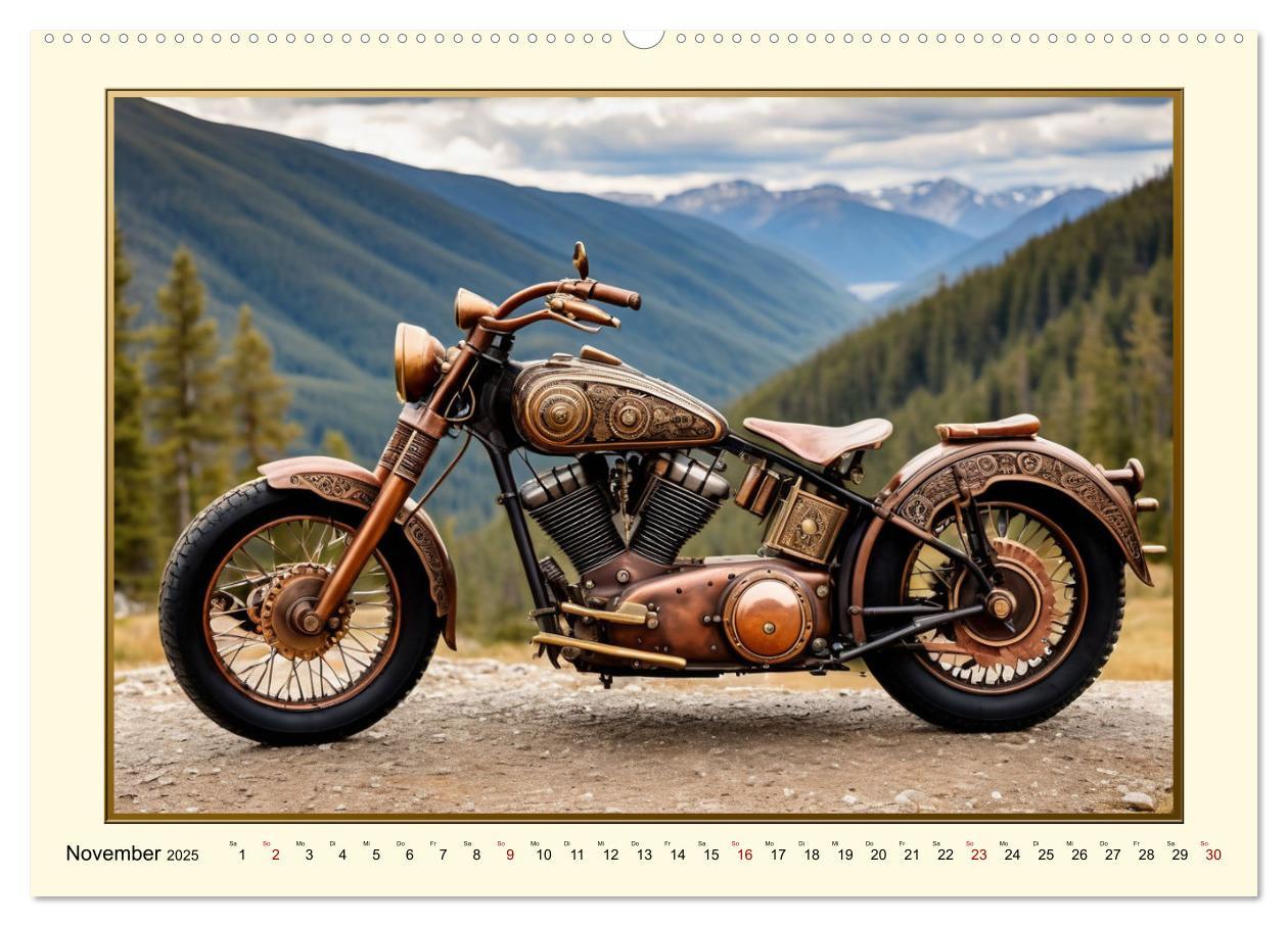 Bild: 9783457139592 | Motorräder im Steampunk-Style (Wandkalender 2025 DIN A2 quer),...