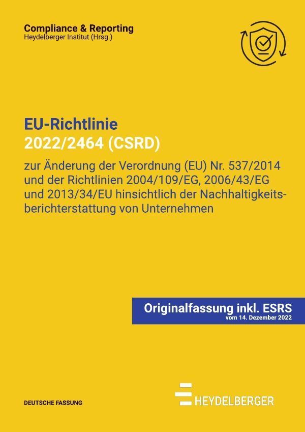 Cover: 9783758496370 | EU-Richtlinie 2022/2464 (CSRD) inkl. ESRS | Heydelberger Institut