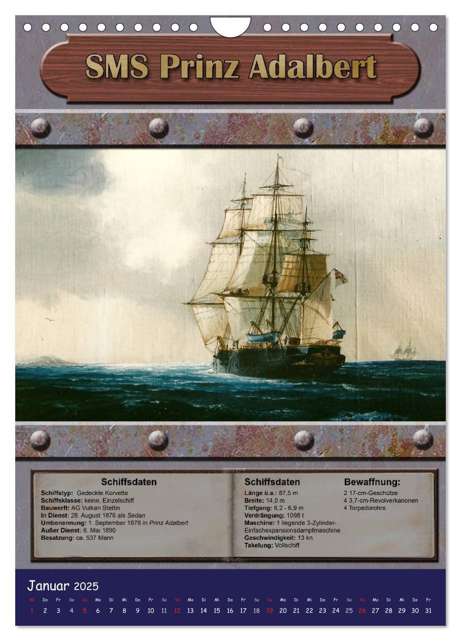 Bild: 9783457060421 | Die kaiserliche Marine 1871 - 1918 (Wandkalender 2025 DIN A4 hoch),...