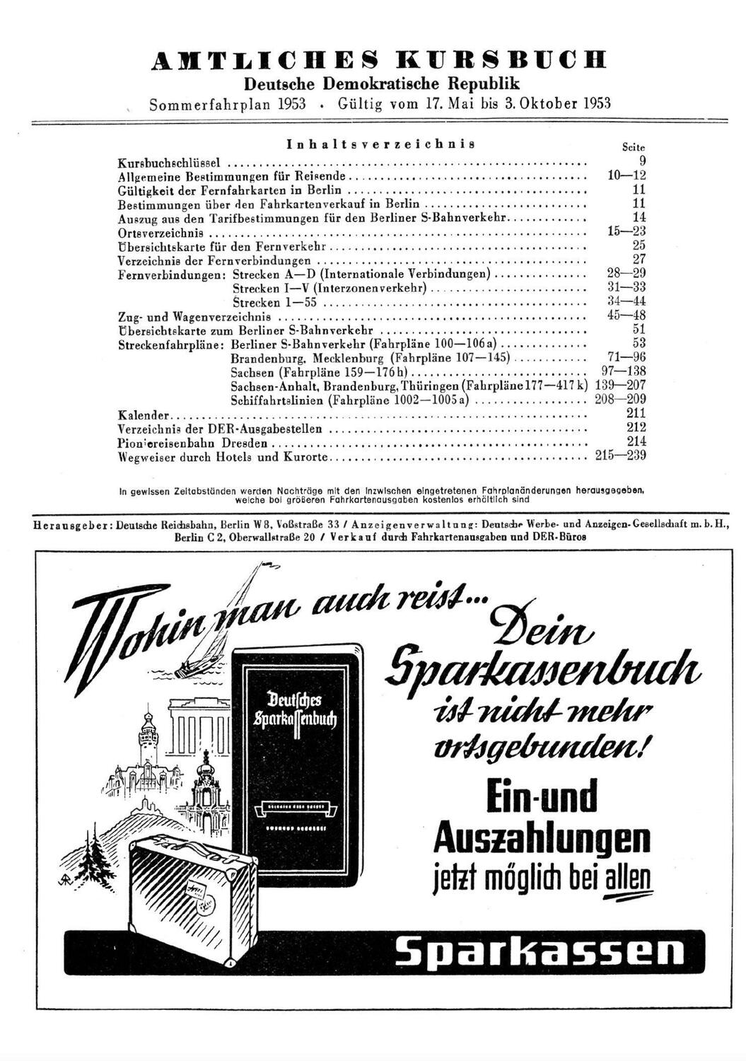 Bild: 9783959666244 | Kursbuch der Deutschen Reichsbahn - Sommerfahrplan 1953 | Rockstuhl