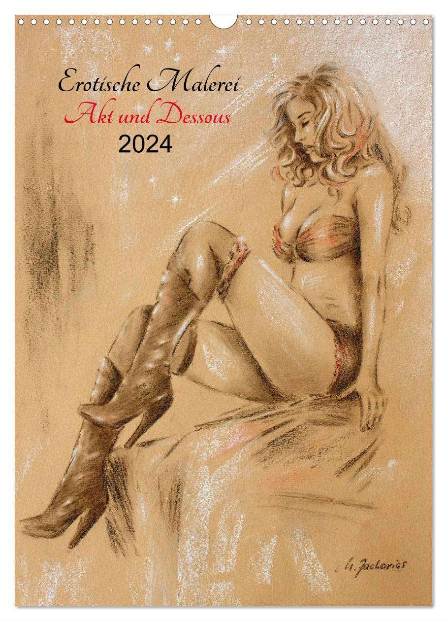 Cover: 9783675473652 | Erotische Malerei - Akt und Dessous (Wandkalender 2024 DIN A3...