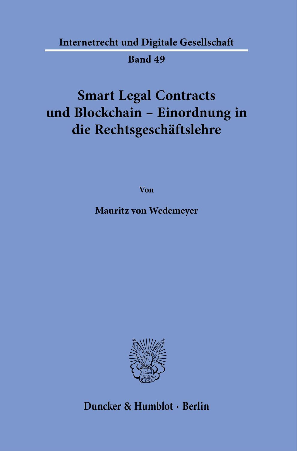 Cover: 9783428188932 | Smart Legal Contracts und Blockchain - Einordnung in die...