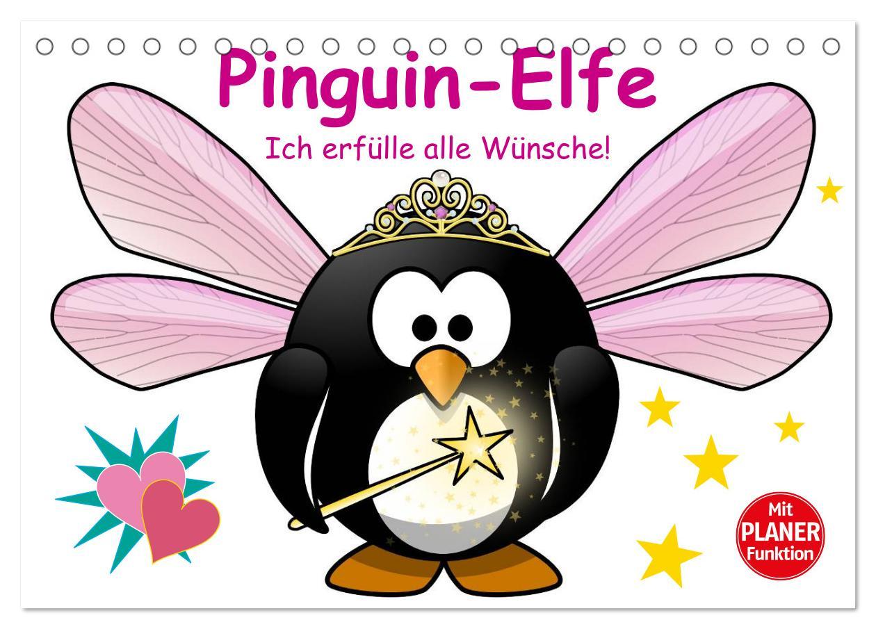 Cover: 9783435524136 | Pinguin-Elfe (Tischkalender 2025 DIN A5 quer), CALVENDO Monatskalender