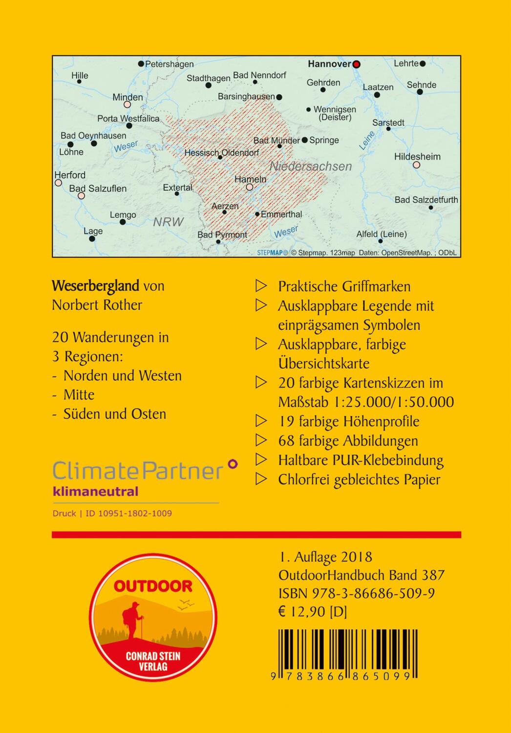 Rückseite: 9783866865099 | Weserbergland | 20 Wanderungen zu schroffen Höhen und sanften Tälern