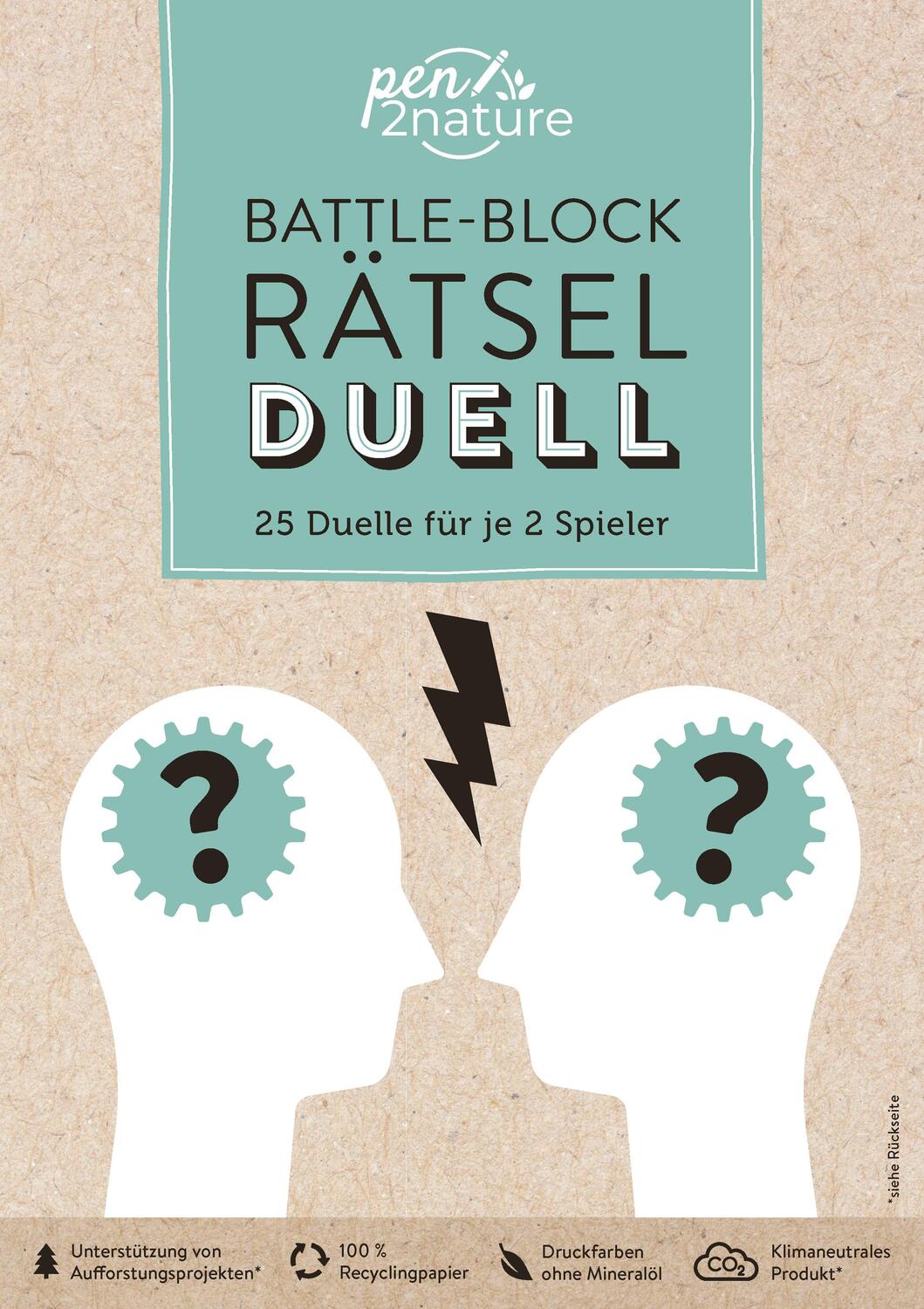 Cover: 9783987640575 | Battle-Block Rätsel-Duell Spieleblock mit 25 Duellen für je 2 Spieler