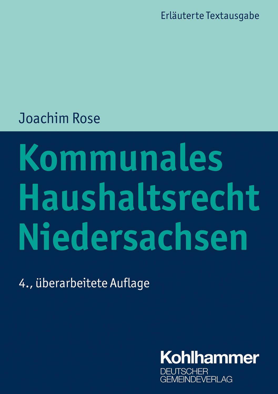 Cover: 9783555022659 | Kommunales Haushaltsrecht Niedersachsen | Joachim Rose | Taschenbuch