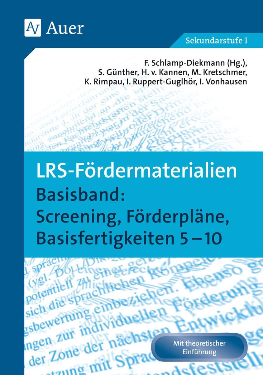 Cover: 9783403072584 | LRS-Fördermaterialien 1 | Franziska Schlamp-Diekmann | Taschenbuch