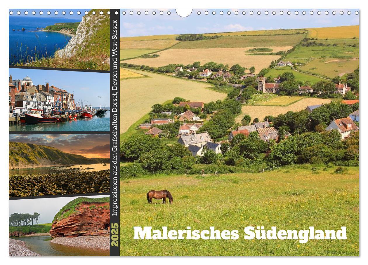 Cover: 9783435694341 | Malerisches Südengland 2025 (Wandkalender 2025 DIN A3 quer),...