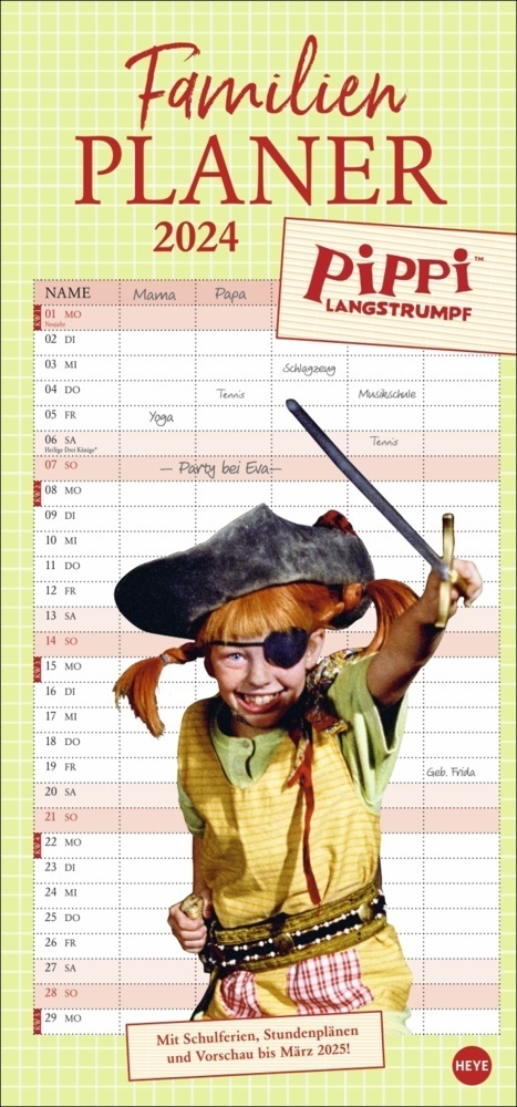 Cover: 9783756403561 | Pippi Langstrumpf Familienplaner 2024. Terminkalender 2024 mit...