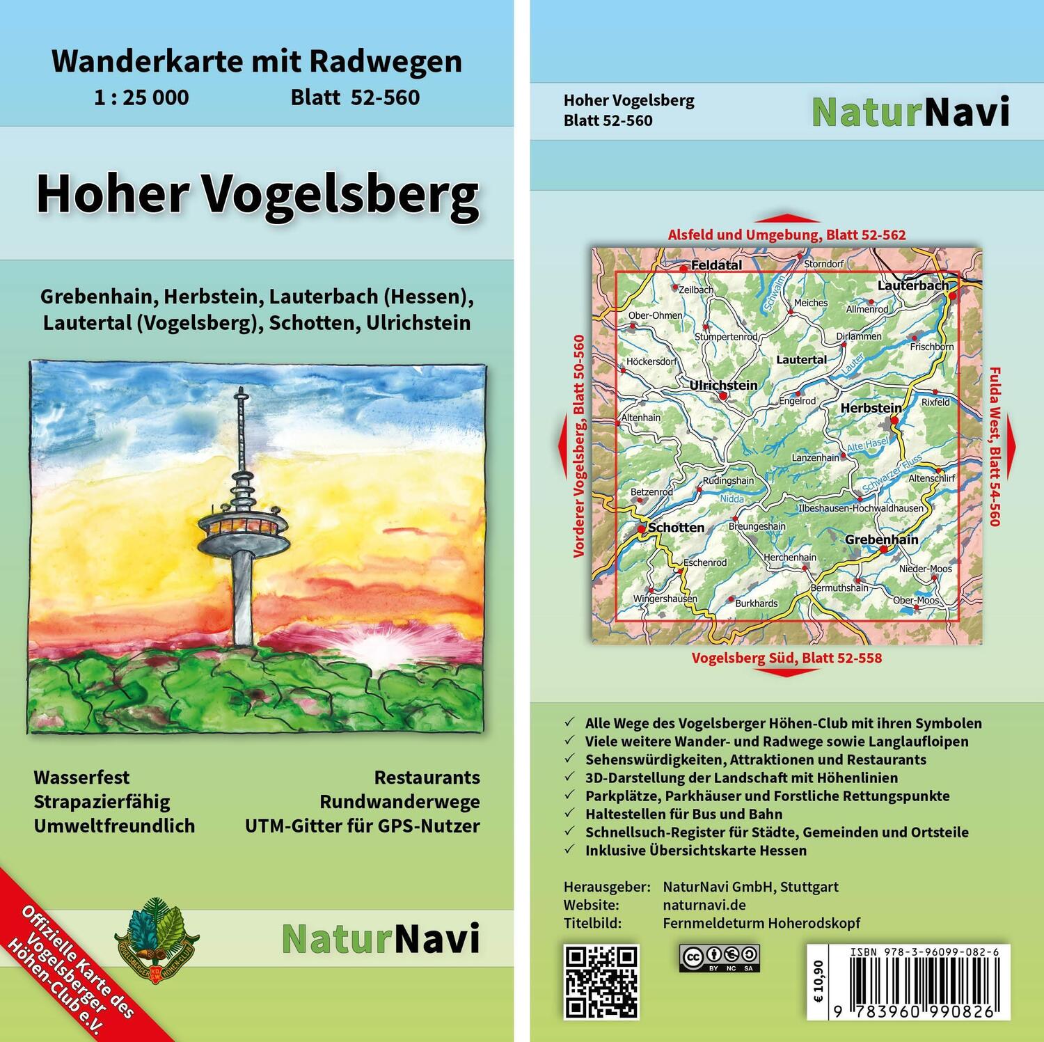 Cover: 9783960990826 | Hoher Vogelsberg 1 : 25 000 | (Land-)Karte | Deutsch | 2018
