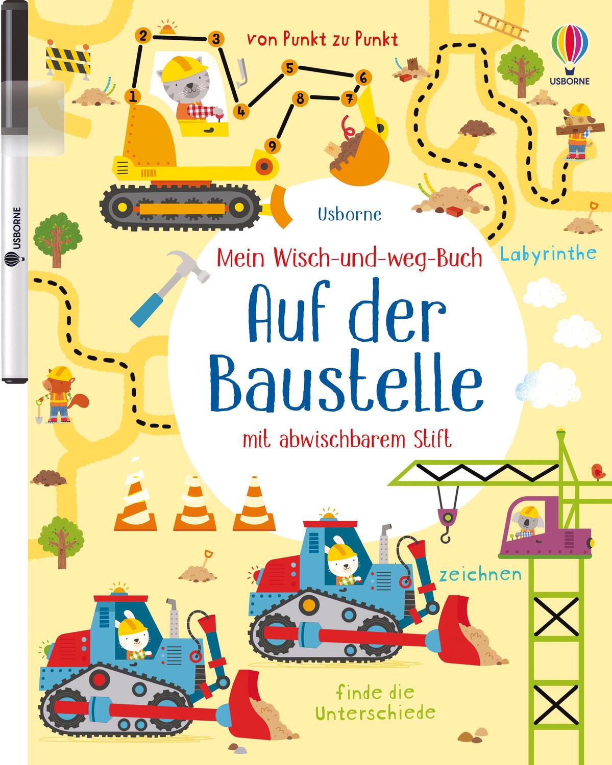 Cover: 9781789411553 | Mein Wisch-und-weg-Buch: Auf der Baustelle | mit abwischbarem Stift