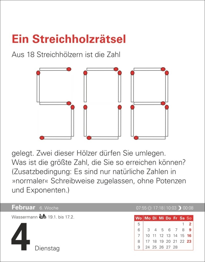 Bild: 9783840034466 | Der Mathematik-Kalender Tagesabreißkalender 2025 - Nachts teile ich...