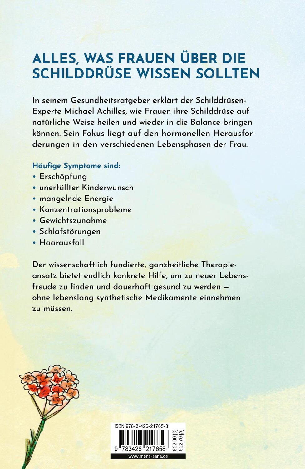 Rückseite: 9783426217658 | Die Schilddrüsen-Formel | Michael Achilles | Buch | 208 S. | Deutsch