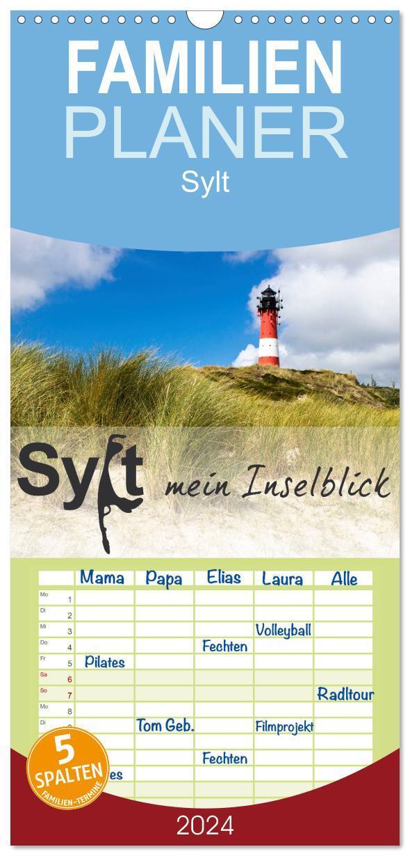 Cover: 9783383079597 | Familienplaner 2024 - Sylt mein Inselblick mit 5 Spalten...