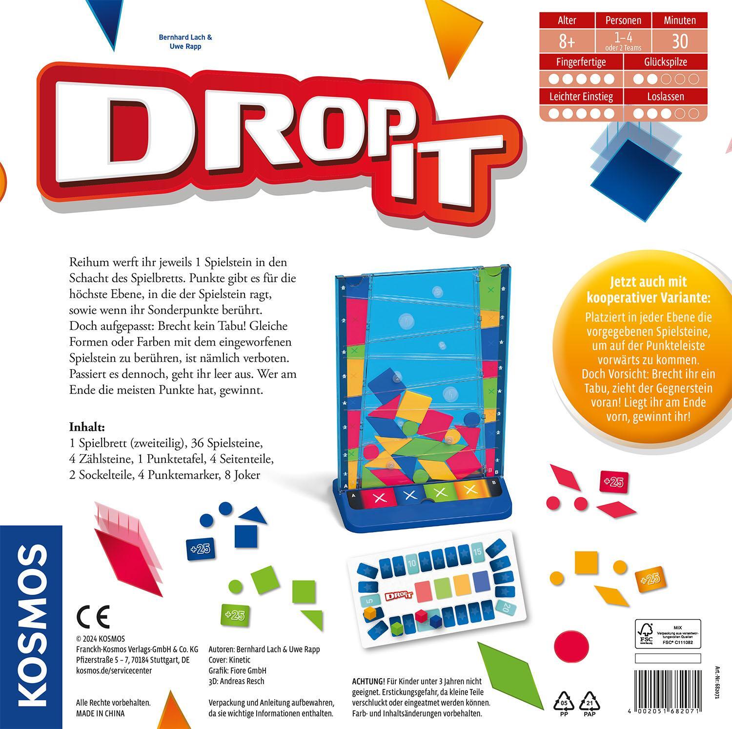 Rückseite: 4002051682071 | Drop It | Spiel | Bernhard Lach (u. a.) | Spiel | 682071 | Deutsch