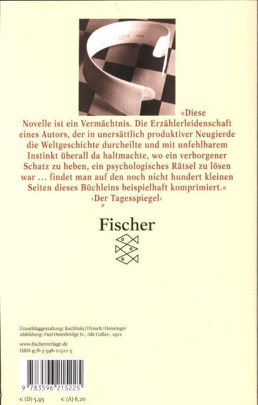 Rückseite: 9783596215225 | Schachnovelle | Stefan Zweig | Taschenbuch | 109 S. | Deutsch | 2001