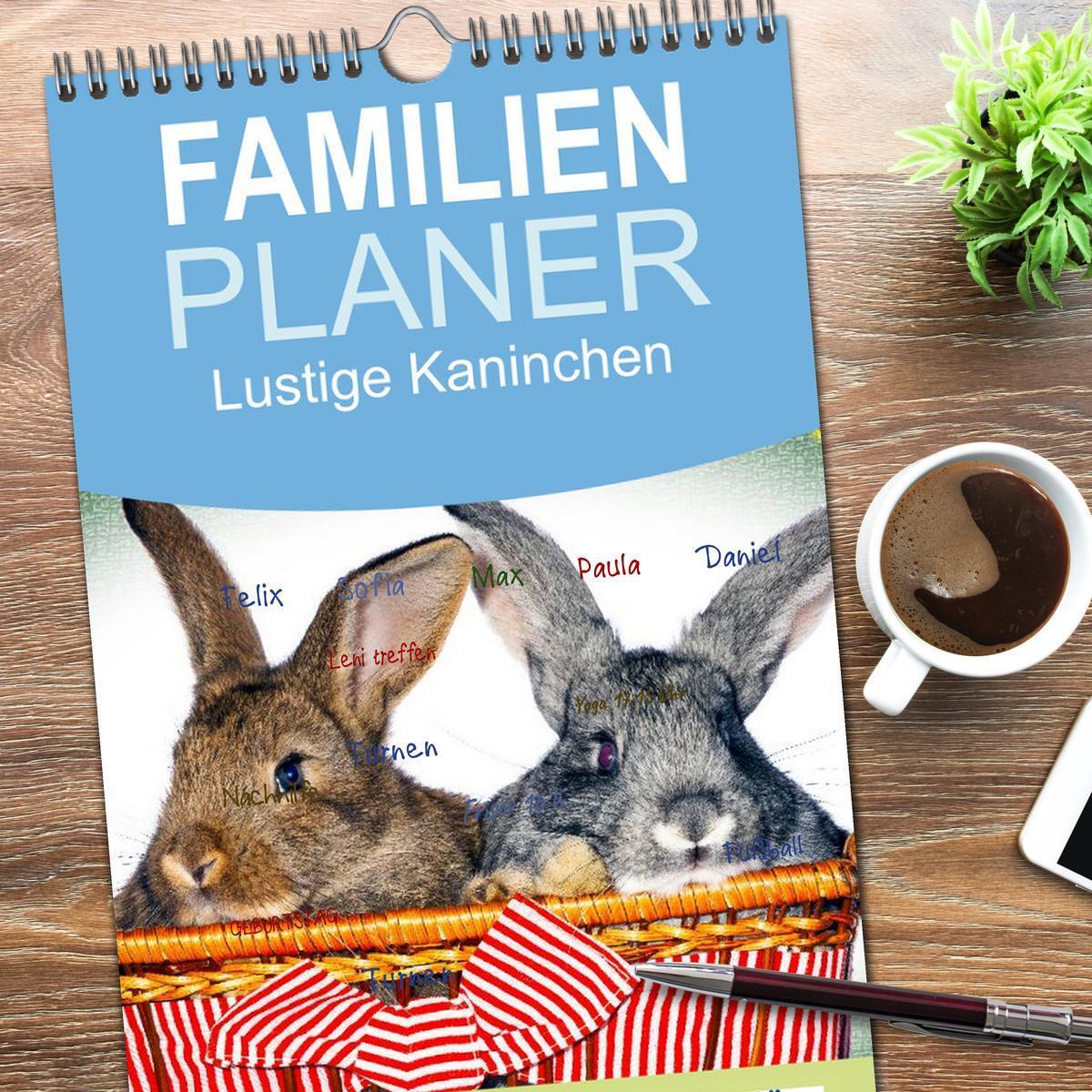 Bild: 9783457123928 | Familienplaner 2025 - Lustige Kaninchen mit 5 Spalten...