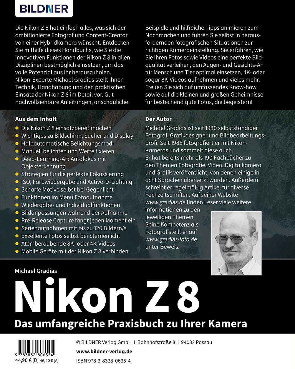 Rückseite: 9783832806354 | Nikon Z 8 | Michael Gradias | Buch | 368 S. | Deutsch | 2023