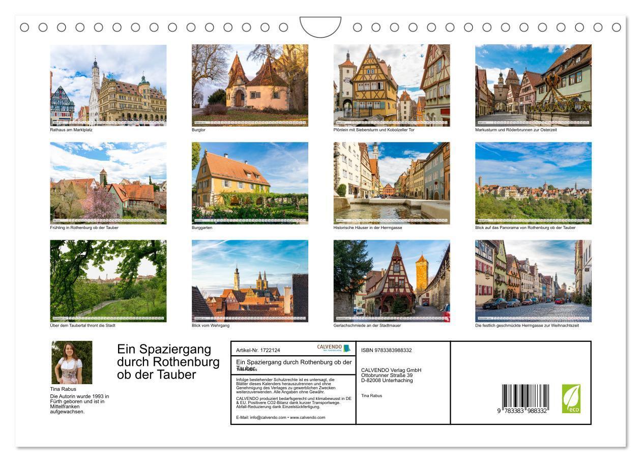 Bild: 9783383988332 | Ein Spaziergang durch Rothenburg ob der Tauber (Wandkalender 2025...