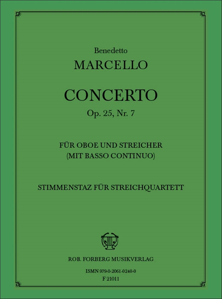 Cover: 9790206102400 | Concerto c-moll | Benedetto Marcello | Buch | Rob. Forberg Musikverlag