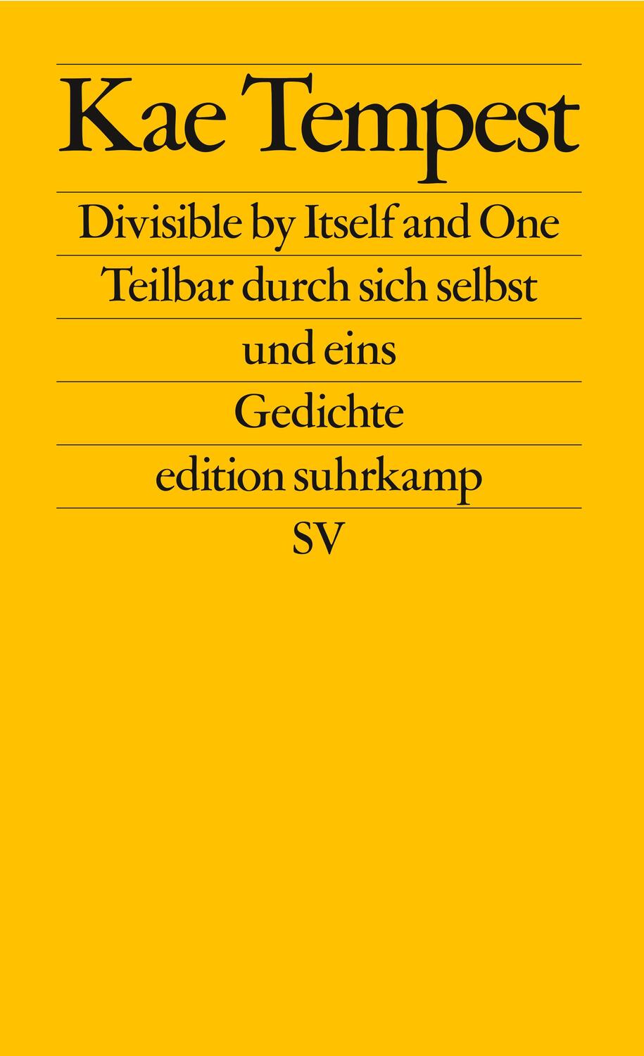 Cover: 9783518128091 | Divisible by Itself and One / Teilbar durch sich selbst und eins