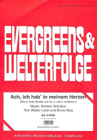 Cover: 9790003020020 | Ach, ich hab' in meinem Herzen | Norbert Schultze | Buch