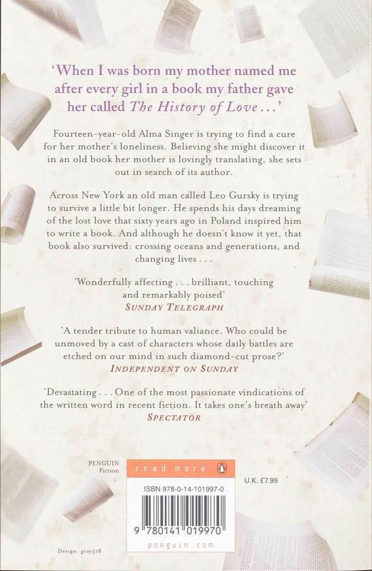 Rückseite: 9780141019970 | The History of Love | Nicole Krauss | Taschenbuch | Englisch | 2006