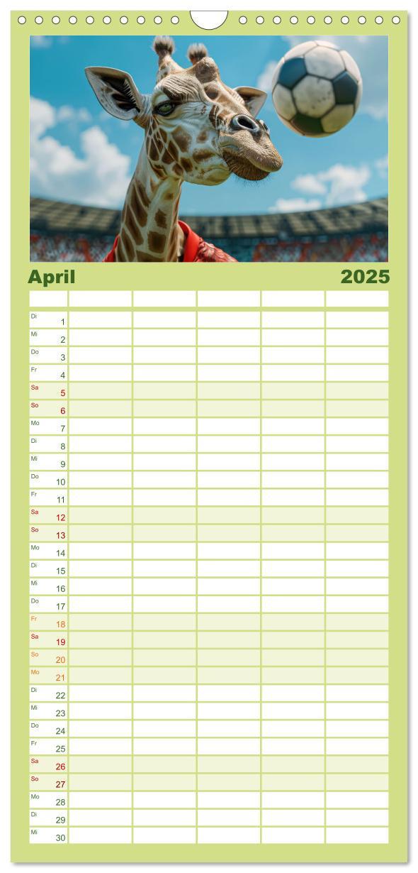 Bild: 9783457194706 | Familienplaner 2025 - Der tierisch lustige Fußballkalender mit 5...