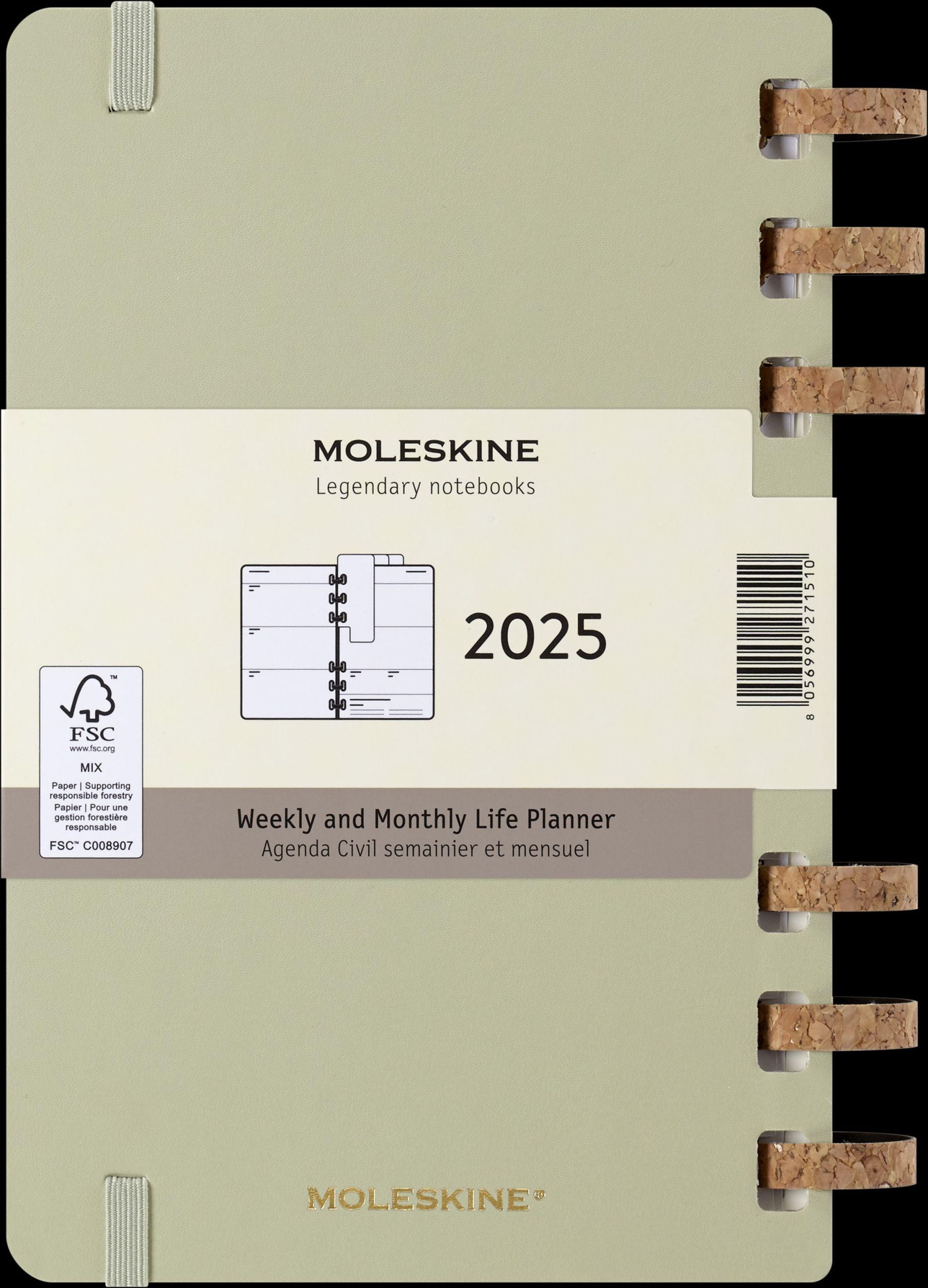 Bild: 8056999271510 | Moleskine 12 Monate Planer mit Spiralbindung, L/A5, Fester Einband,...