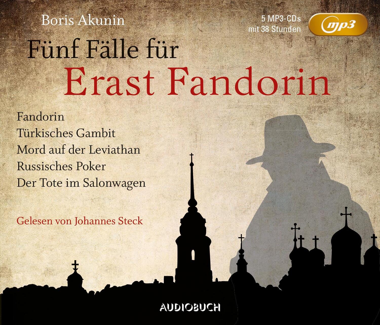 Cover: 9783958620087 | Fünf Fälle für Erast Fandorin | Boris Akunin | MP3 | Jewelcase | 5