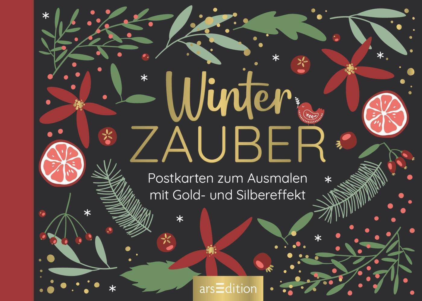 Bild: 4014489129943 | Winterzauber | Postkarten zum Ausmalen mit Gold- und Silbereffekt