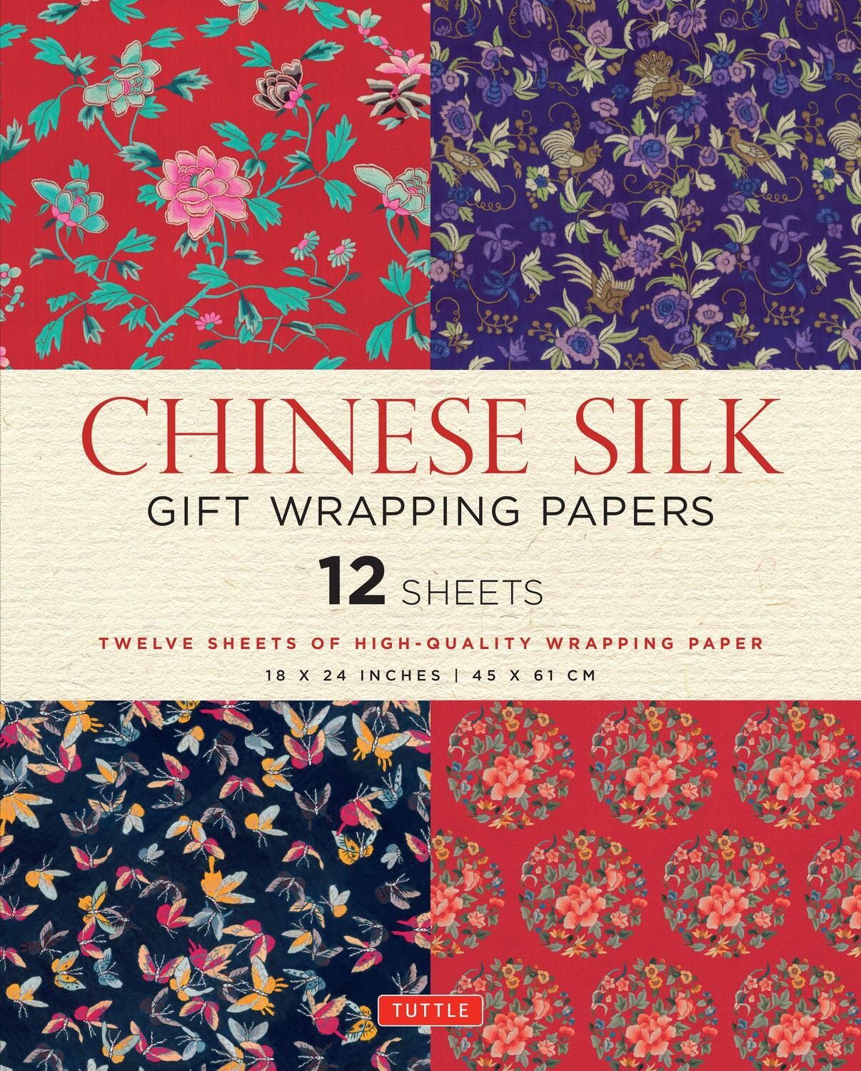 Cover: 9780804845496 | Chinese Silk Gift Wrapping Papers - 12 Sheets | Tuttle Publishing