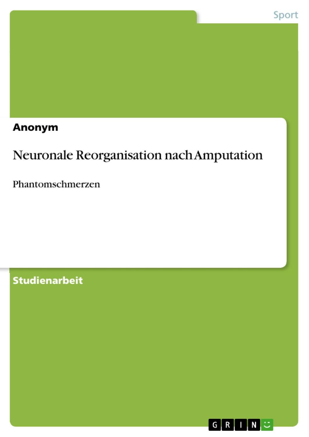Cover: 9783668509801 | Neuronale Reorganisation nach Amputation | Phantomschmerzen | Meding