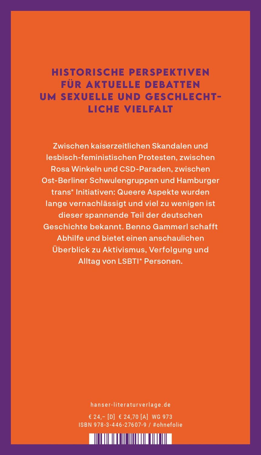 Bild: 9783446276079 | Queer | Eine deutsche Geschichte vom Kaiserreich bis heute | Gammerl