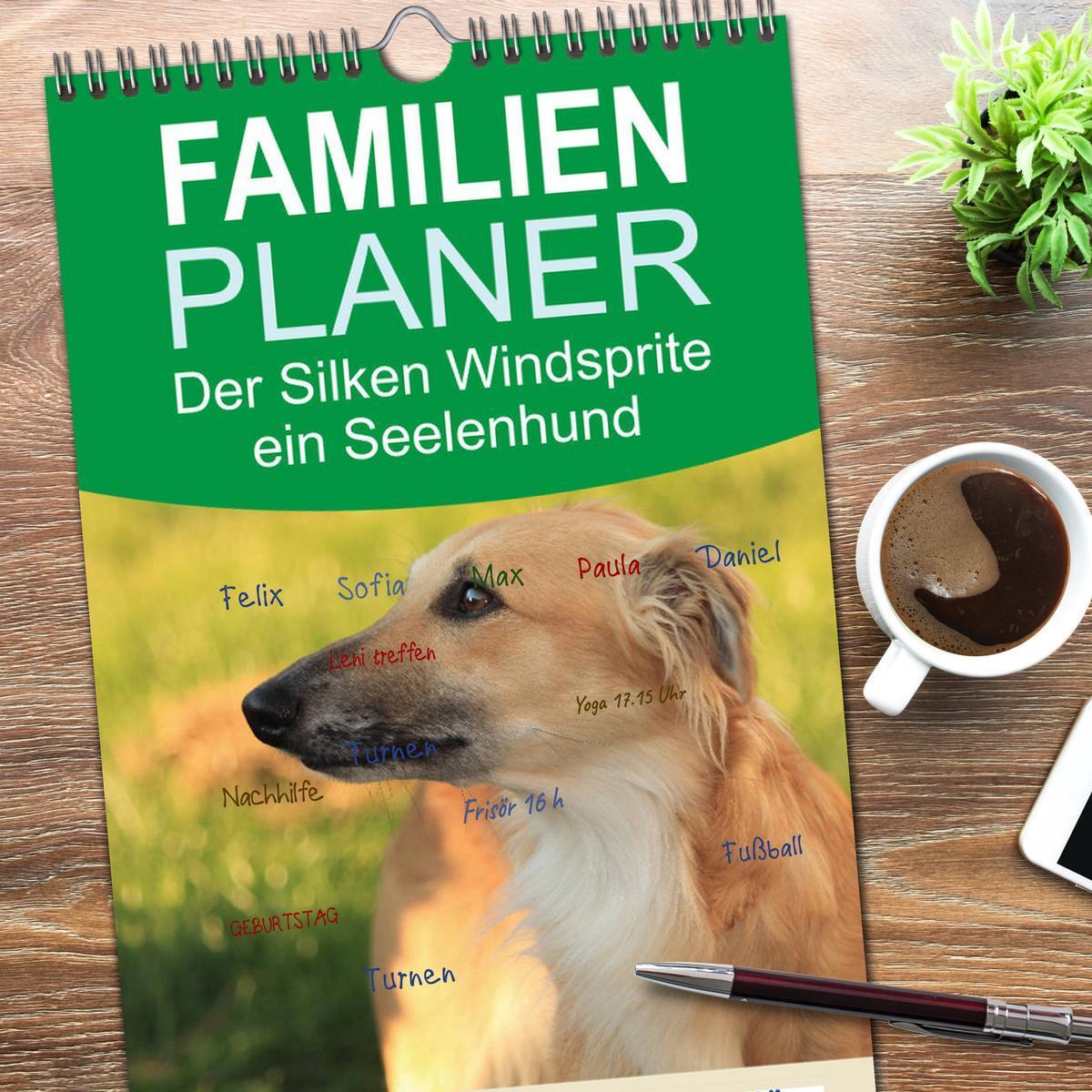 Bild: 9783457114698 | Familienplaner 2025 - Der Silken Windsprite - ein Seelenhund mit 5...