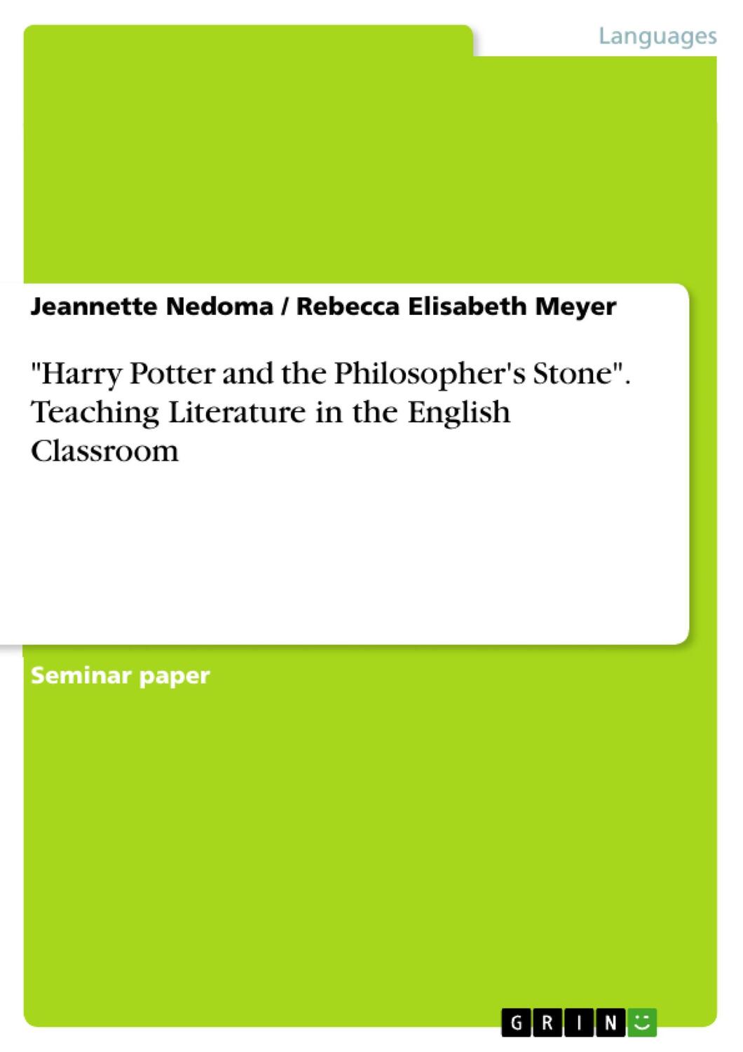 Cover: 9783640315765 | "Harry Potter and the Philosopher's Stone". Teaching Literature in...