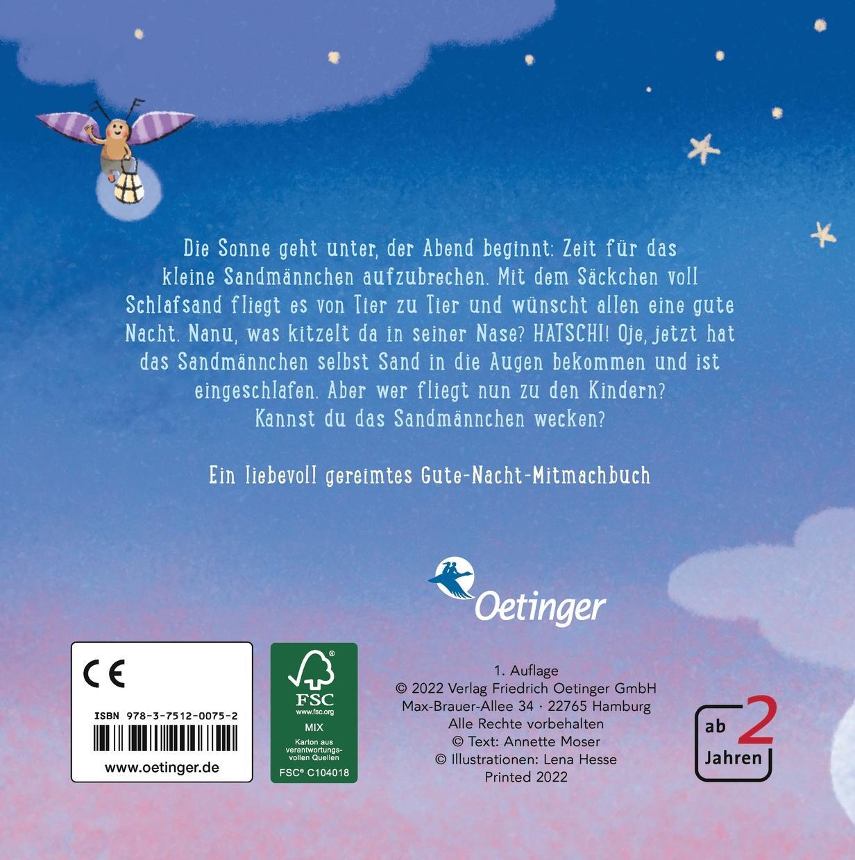 Rückseite: 9783751200752 | Süße Träume, kleines Sandmännchen! | Annette Moser | Buch | PAPPE