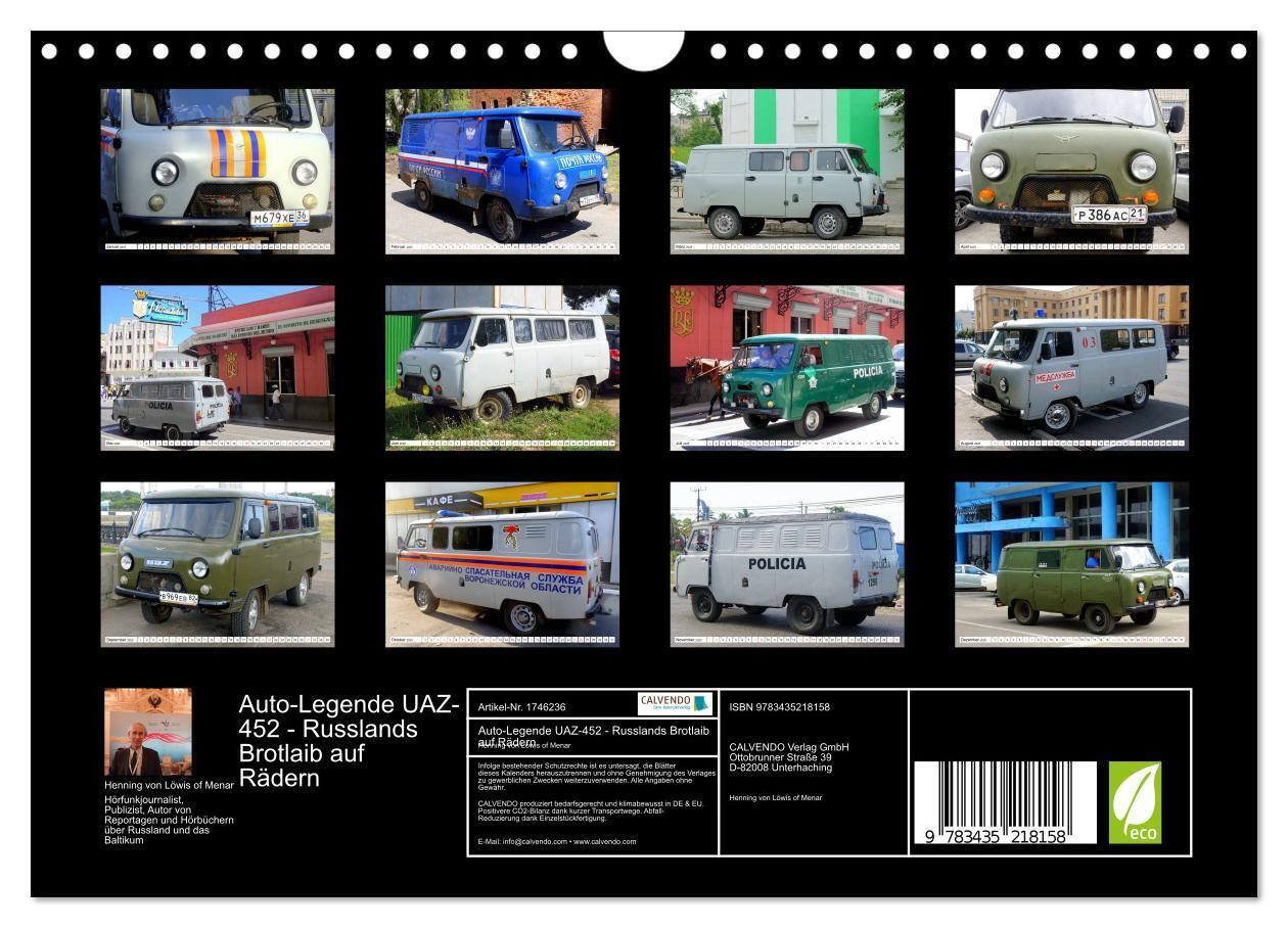 Bild: 9783435218158 | Auto-Legende UAZ-452 - Russlands Brotlaib auf Rädern (Wandkalender...