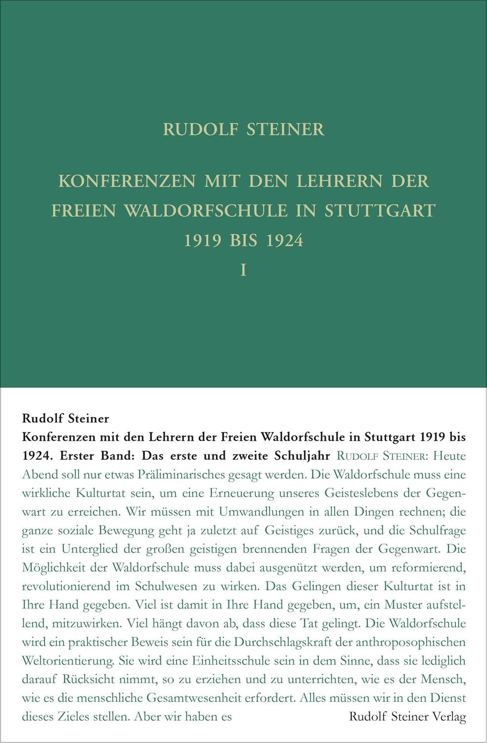 Cover: 9783727430022 | Konferenzen mit den Lehrern der Freien Waldorfschule 1919 bis 1924