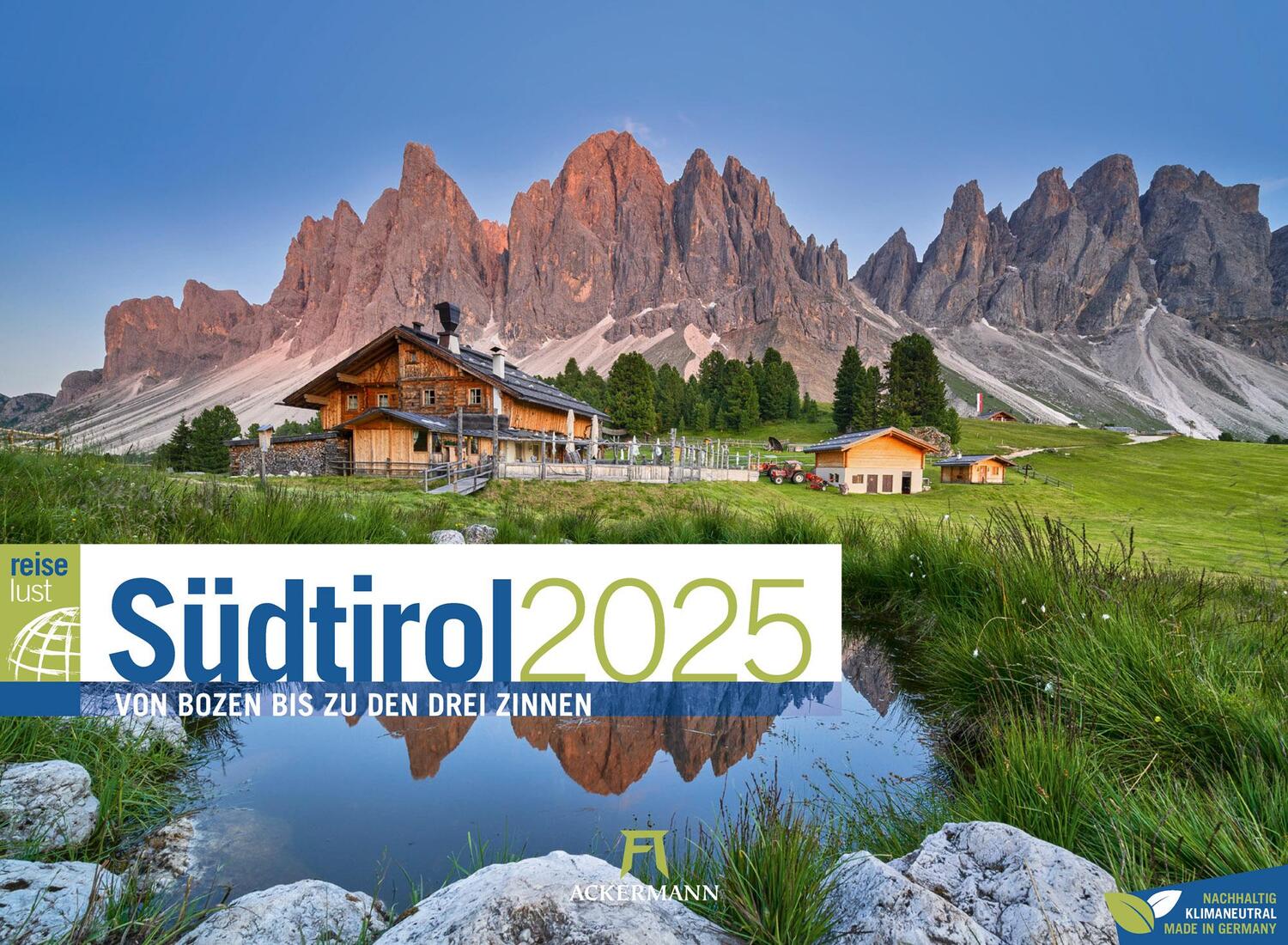 Cover: 9783838435206 | Südtirol - von Bozen bis zu den drei Zinnen - ReiseLust Kalender 2025