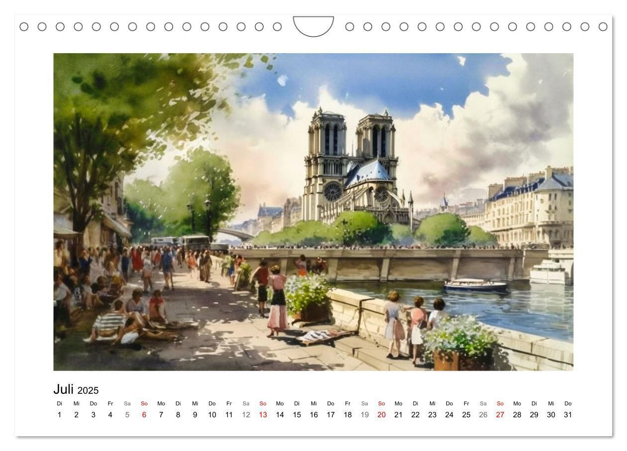 Bild: 9783383825613 | Romantisches Paris (Wandkalender 2025 DIN A4 quer), CALVENDO...