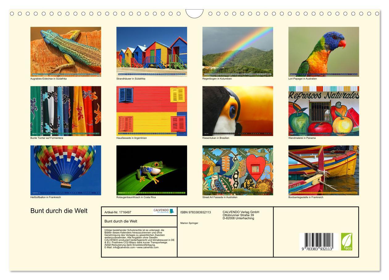 Bild: 9783383932113 | Bunt durch die Welt (Wandkalender 2025 DIN A3 quer), CALVENDO...