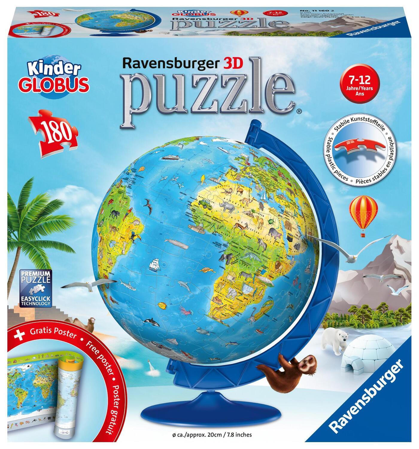 Cover: 4005556111602 | Kinderglobus in deutscher Sprache. Puzzleball 180 Teile | Spiel | 2019