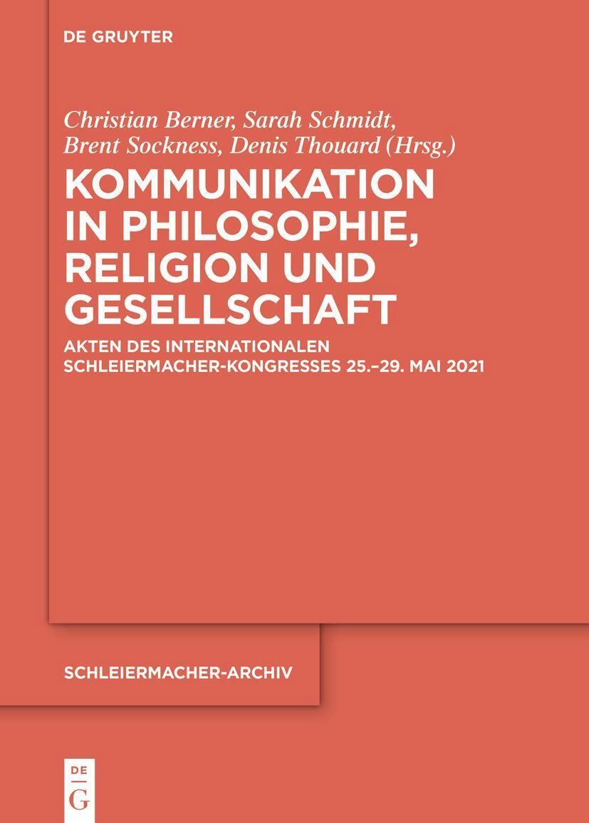 Cover: 9783111067094 | Kommunikation in Philosophie, Religion und Gesellschaft | Buch | IX