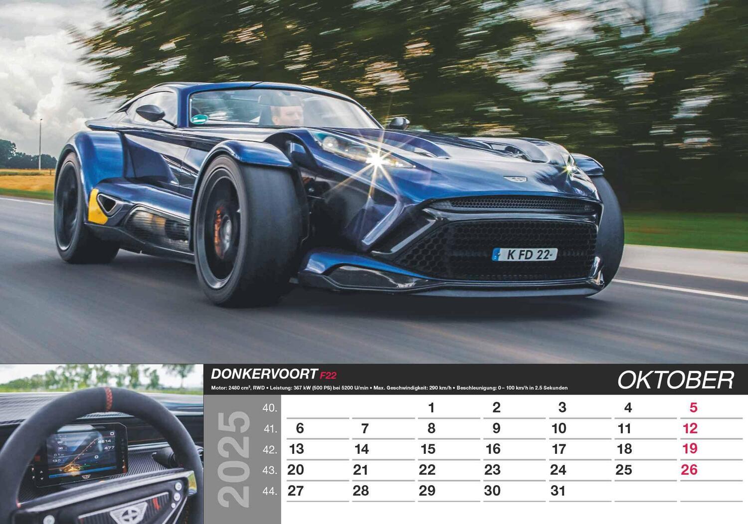 Bild: 4251732344115 | Fast Cars 2025 - Bildkalender 48,5x34 cm - mit vielen...