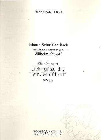 Cover: 9790202504079 | Choralvorspiel BWV 639 | Johann Sebastian Bach | Buch | Bote und Bock