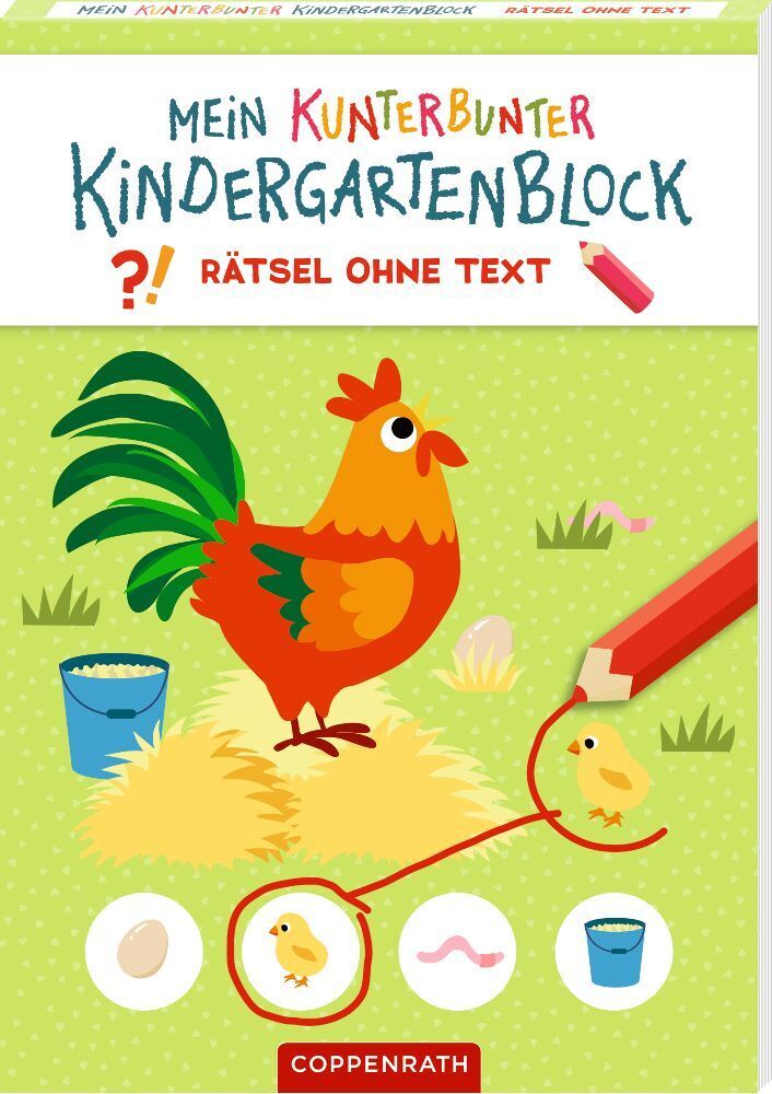 Cover: 9783649642923 | Mein kunterbunter Kindergartenblock | Rätsel ohne Text (Bauernhof)